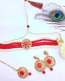 Red Crystal bead Choker Necklace