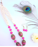 Rani pink Rajwadi Beads Necklace