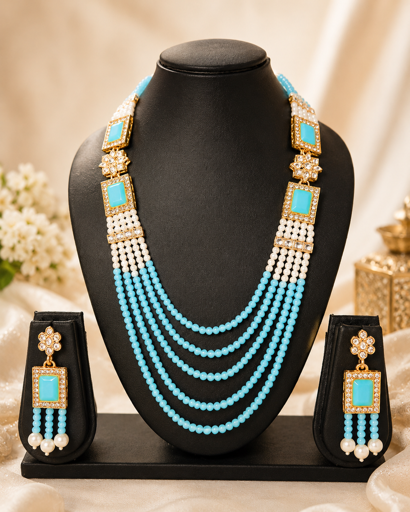 Sky Blue Pearl Layered Set