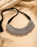 Silver Oxidized Statement Necklace