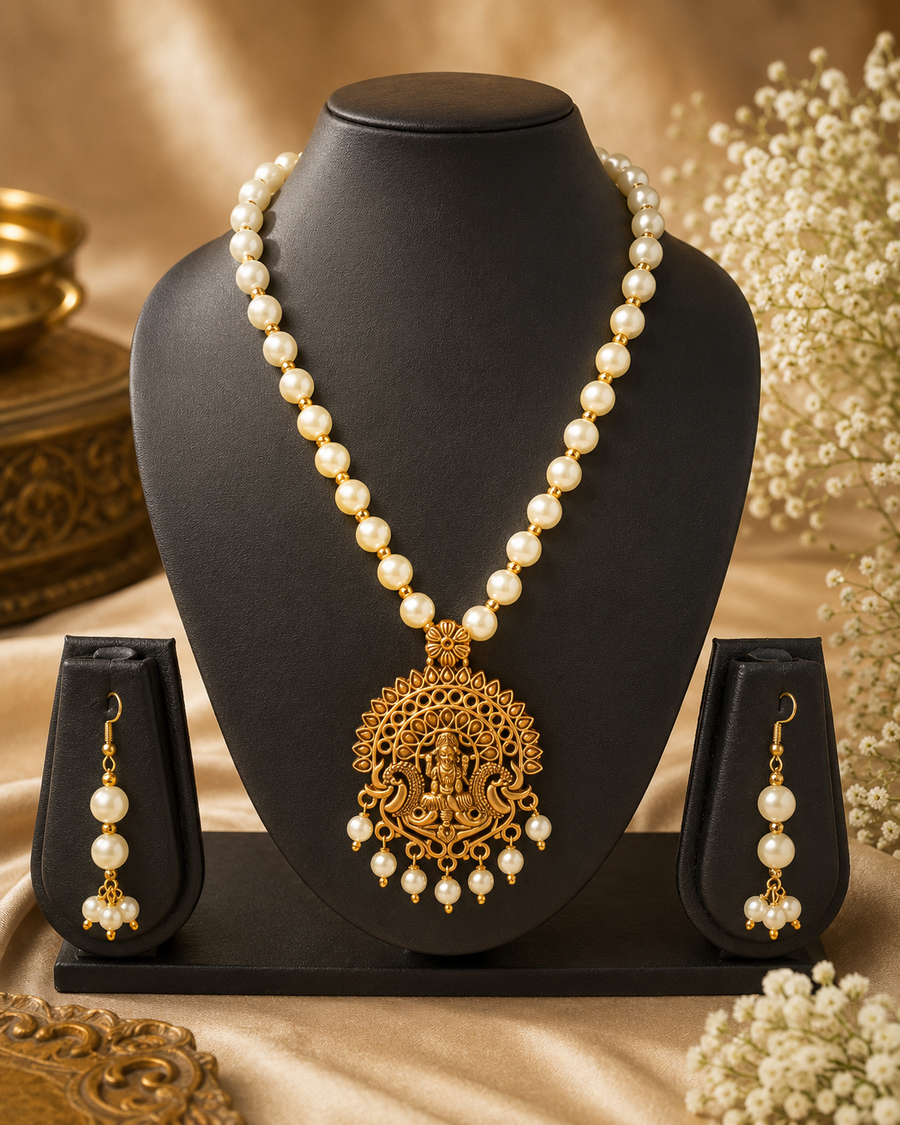 Gold Pearl Temple Grace Set