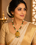 Gold Pearl Festive Necklace Set