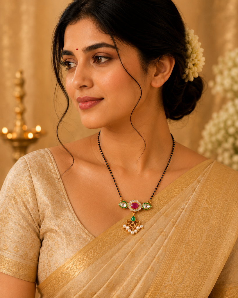 Red Kundan Mangle Sutra
