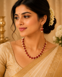 Red Maroon Royel Pearl Necklace