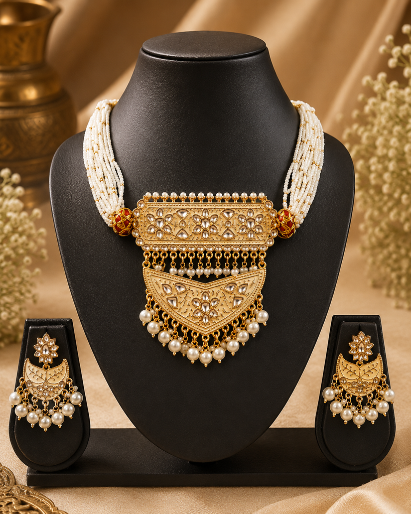 Golden Pearl Royal Kundan Set