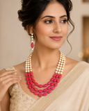 Pink Pearl Layered Necklace