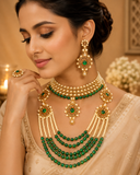 Green Pearl Royal Necklace Set