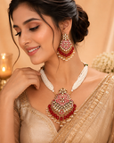 Ruby Red Pearl Kundan Set
