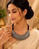 Silver Oxidized Statement Necklace