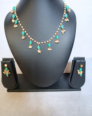 Light blue Jhumki Necklace