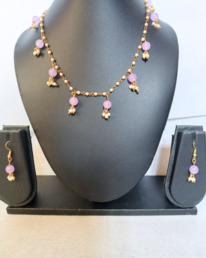 Purple Jhumki Necklace