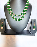 Green White Beads Necklace