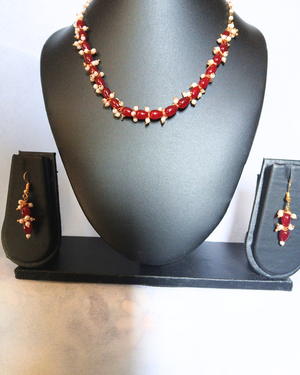 Maroon Beads Necklace